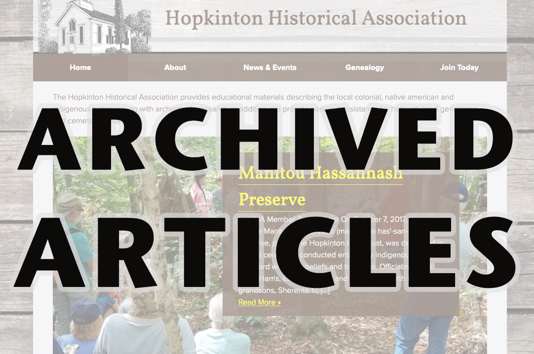 Archive of Posts Hopkinton Historical Association